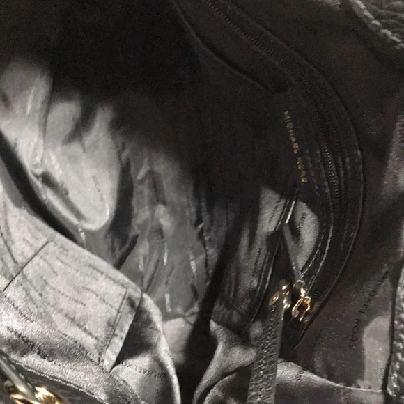 Michael kors pebble leather backpack with gold tone hardware &outside zip pocket